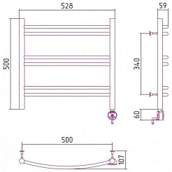Стилье Полотенцесушитель электрический Формат 10 ТП 500х500 – фотография-2